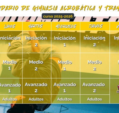 Calendario gimnasia acrobática y trampolín